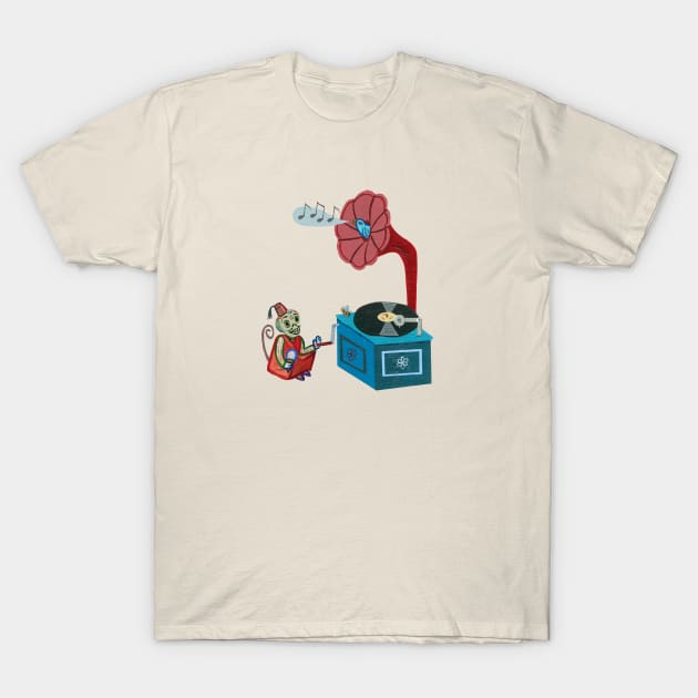 Phonograph Makes Music T-Shirt by John Parra Art